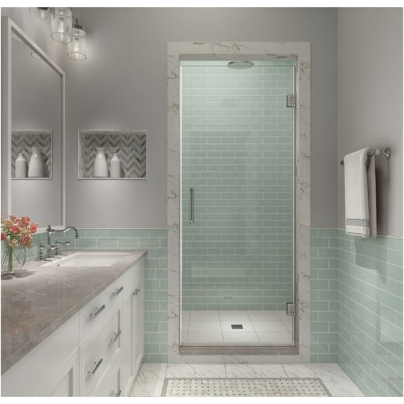 Aston Sdr997ez-3080 Kinkade Xl 80" High X 30" Wide Hinged Frameless Shower Door - Chrome