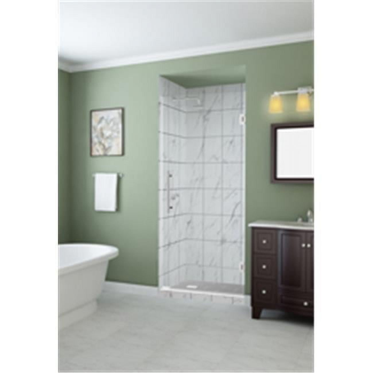 Kinkade 34" x 72" Clear Tempered Glass Frameless Shower Door