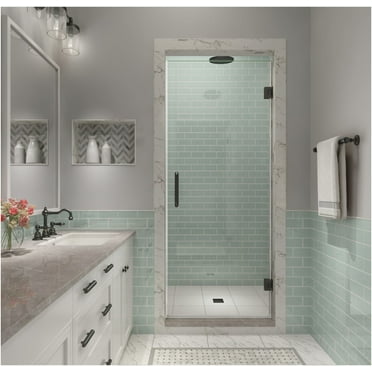 Aston Sdr997ez-3580 Kinkade Xl 80" High X 35" Wide Hinged Frameless Shower Door - Bronze
