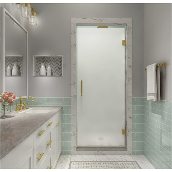 Aston Sdr997fruw-31580 Kinkade Xl 80" High X 31-1/2" Wide Hinged Frameless Shower Door -