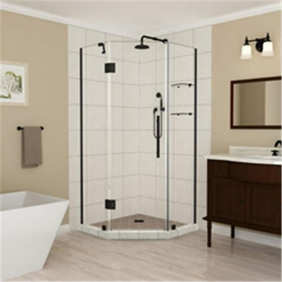Aston SEN961EZ-ORB-40-10 72 x 40 x 40 in. Merrick GS Frameless Neo-Angle Shower Enclosure with Glass Shelves, Oil Rubbed Bronze