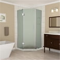 thumbnail image 1 of Aston SEN961F-SS-40-10 72 x 40 x 40 in. Merrick GS Frameless Neo-Angle Shower Enclosure with Frosted Glass & Glass Shelves, Stainless Steel, 1 of 7
