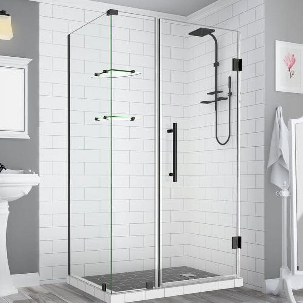 Bromley GS Matte Black Frameless Hinged Shower Enclosure