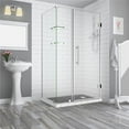 thumbnail image 1 of Aston SEN962EZ-SS-402632-10 BromleyGS 39.25 to 40.25 x 32.375 x 72 in. Frameless Corner Hinged Shower Enclosure with Glass Shelves - Stainless Steel, 1 of 7