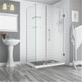 thumbnail image 1 of Aston SEN962EZ-SS-573530-10 72 56.25 to 57.25 x 30.375 in. BromleyGS Frameless Corner Hinged Shower Enclosure with Glass Shelves - Stainless Steel, 1 of 7