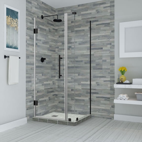Aston SEN967EZ-MB-292332-10 Bromley 72" High X 29" Wide X 32" Deep Hinged Frameless Shower