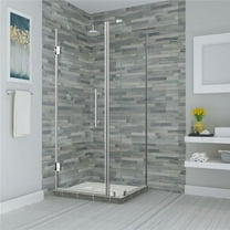 Aston SEN967EZ-SS-372336-10 Bromley 36.25 to 37.25 x 36.375 x 72 in. Frameless Corner Hinged Shower Enclosure - Stainless Steel