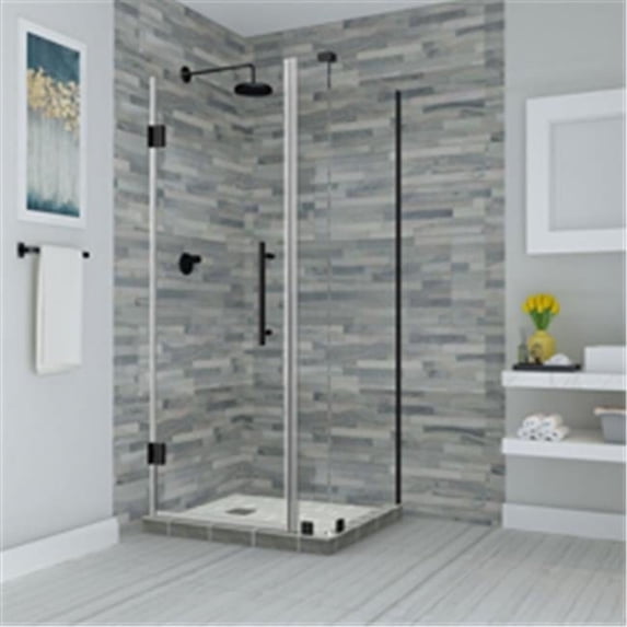 Aston SEN967EZ-ORB-373138-10 Bromley 72" High X 37" Wide X 38" Deep Hinged Frameless