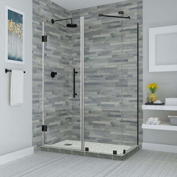 Aston SEN967EZ-MB-502830-10 Bromley 72" High X 50" Wide X 30" Deep Hinged Frameless Shower