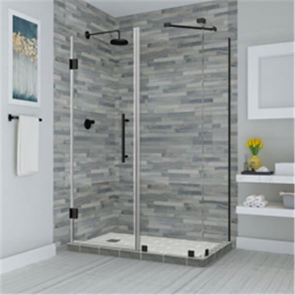 Aston SEN967EZ-ORB-543230-10 72 x 54 x 30.38 in. Bromley Frameless Corner Hinged Shower Enclosure, Oil Rubbed Bronze