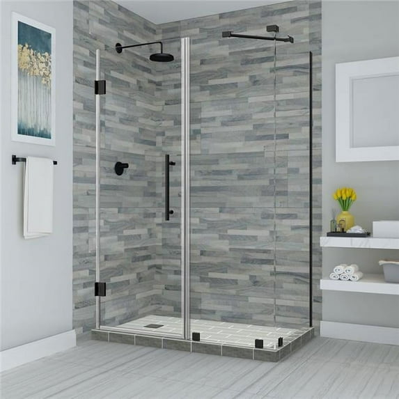 Aston SEN967EZ-ORB-592536-10 Bromley 58.25 to 59.25 x 36.375 x 72 in. Frameless Corner Hinged Shower Enclosure - Oil Rubbed Bronze