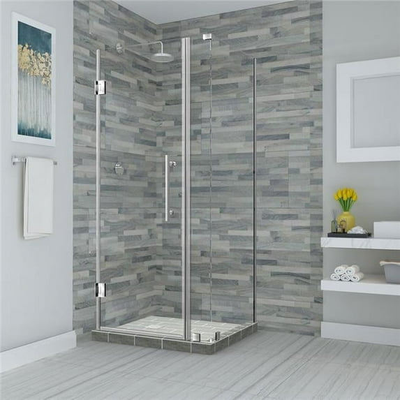 Aston Sen967ez-703434-10 Bromley 72" High X 70" Wide X 34" Deep Hinged Frameless Shower
