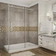 thumbnail image 1 of AstonGlobal SEN976-TR-SS-60-10-R Moselle 60 x 35 x 77.5 in. Completely Frameless Sliding Shower Door Enclosure in Stainless Steel with Base- Right Drain, 1 of 6