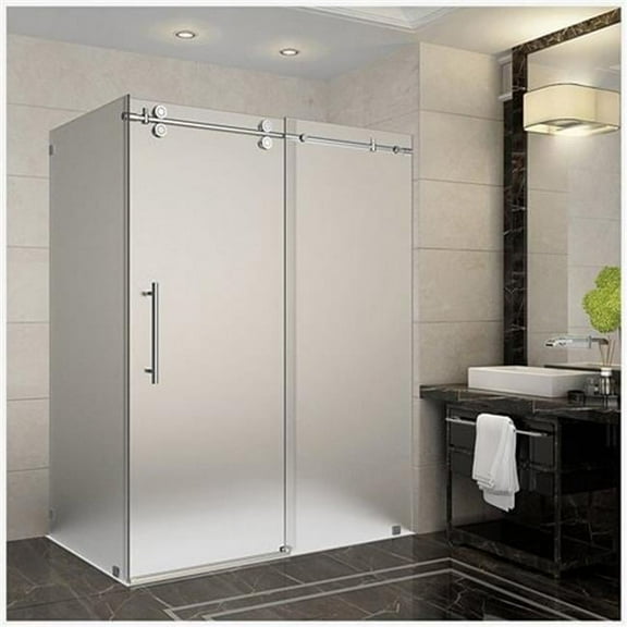 AstonGlobal SEN979-CH-60-10 Langham 60 x 35 x 75 in. Completely Frameless Sliding Shower Enclosure in Chrome
