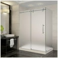 thumbnail image 1 of AstonGlobal SEN979-TR-SS-60-10-R Langham 60 x 35 x 77.5 in. Completely Frameless Sliding Shower Enclosure in Stainless Steel with Right Base, 1 of 6