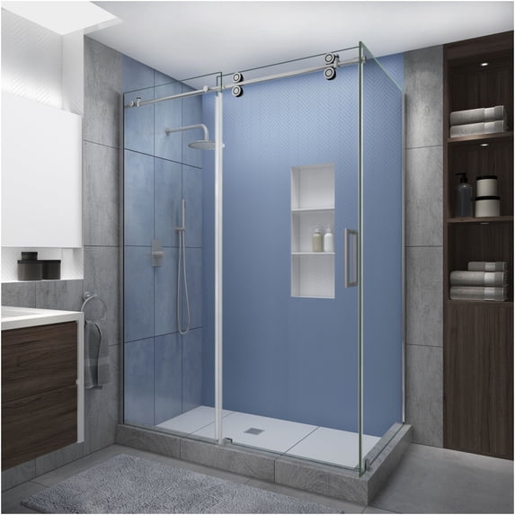 Aston SEN979EZ.UC-SS-563080-R Langham Xl 80" High X 56" Wide X 30" Deep Sliding Frameless