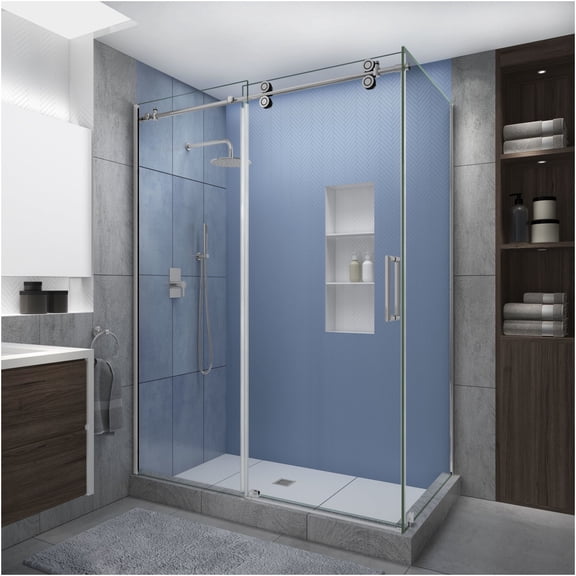 Aston SEN979EZ.UC-CH-563280-R Langham Xl 80" High X 56" Wide X 32" Deep Sliding Frameless