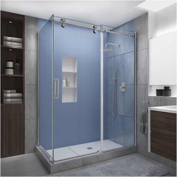 Aston SEN979EZ.UC-CH-603480-L Langham Xl 80" High X 60" Wide X 34" Deep Sliding Frameless