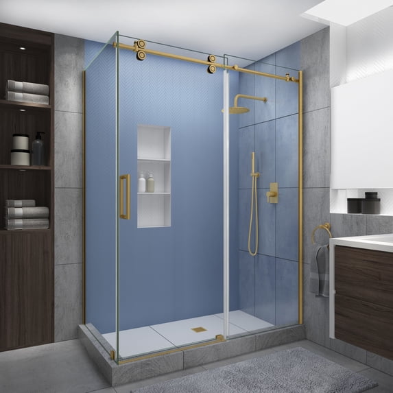 Aston SEN979EZ.UC-BG-683480-L Langham Xl 80" High X 68" Wide X 34" Deep Sliding Frameless