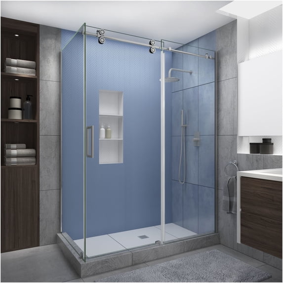 Aston SEN979EZ.UC-SS-723680-L Langham Xl 80" High X 72" Wide X 36" Deep Sliding Frameless