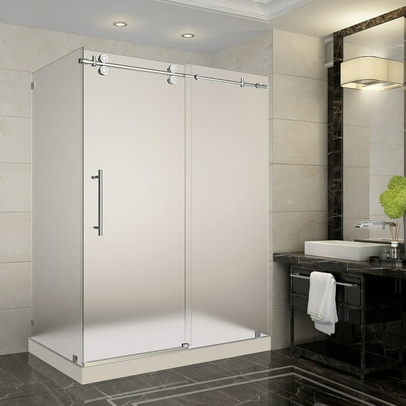 Aston Sen979f-Tr-48-10-R Langham 48" Wide X 77-1/2" High Frameless Sliding Shower