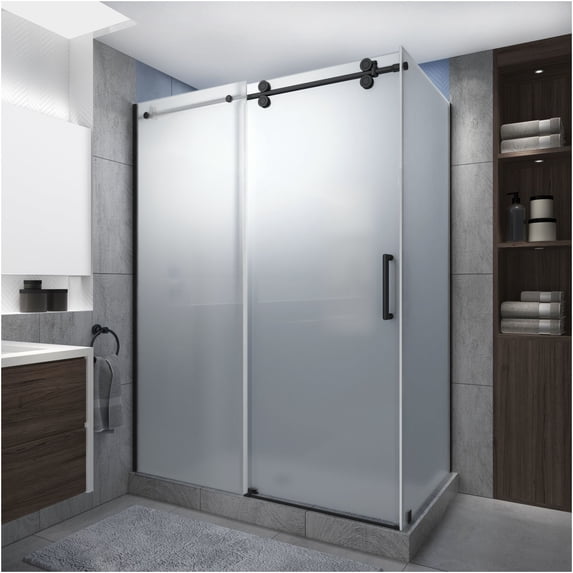 Aston SEN979FRUW.UC-ORB-483080 Langham Xl 80" High X 60" Wide X 30" Deep Sliding Frameless