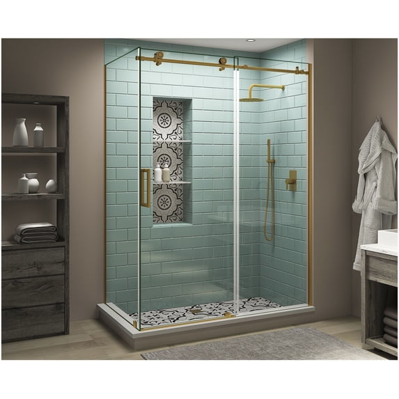 Aston SEN984EZ.UC-BG-603280-L Coraline Xl 80" High X 60" Wide X 32" Deep Sliding Frameless