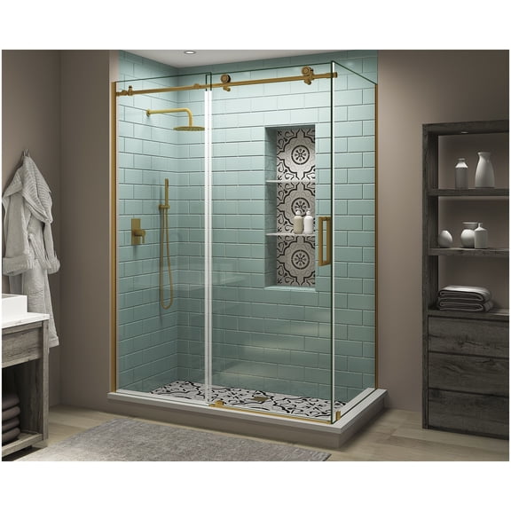 Aston SEN984EZ.UC-BG-643480-R Coraline Xl 80" High X 64" Wide X 34" Deep Sliding Frameless