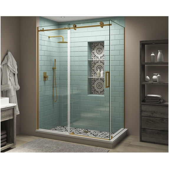 Aston SEN984EZ.UC-BG-683080-R Coraline Xl 80" High X 68" Wide X 30" Deep Sliding Frameless