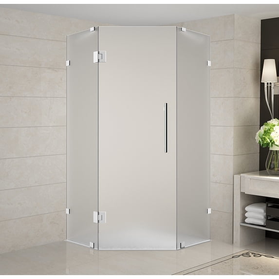 Aston SEN986F-SS-38-10 Neoscape 38" Wide X 38" Deep X 72" High Frameless Hinged Shower