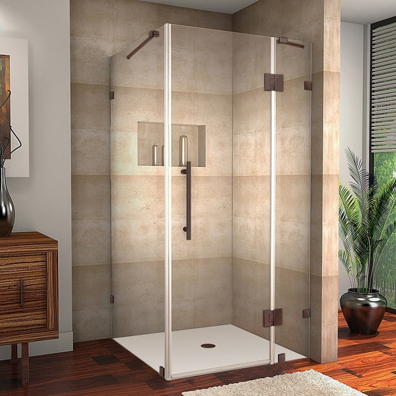 Aston SEN987-NBR-3532-10 72" High X 35" Wide X 32" Deep Hinged Frameless Shower Enclosure