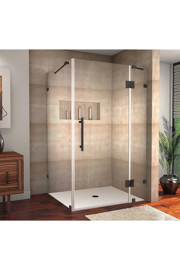 SEN987-MB-5338-10 72" High X 53" Wide X 38" Deep Hinged Frameless Shower Enclosure -