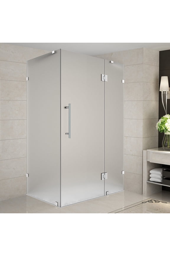 SEN987F-SS-5330-10 72" High X 53" Wide X 30" Deep Hinged Frameless Shower Enclosure