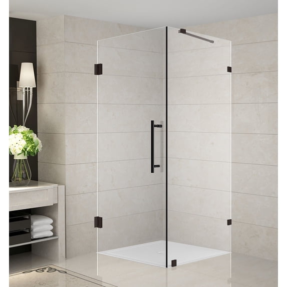 Aston SEN988-NBR-34-10 Aquadica 34" Wide X 34" Deep X 72" High Frameless Hinged Shower