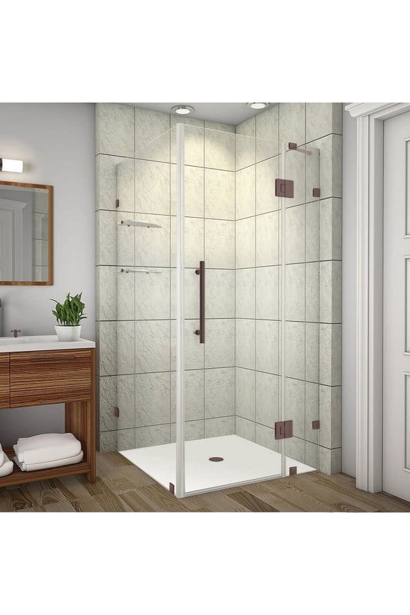 SEN992-NBR-3236-10 72" High X 32" Wide X 36" Deep Hinged Frameless Shower Enclosure