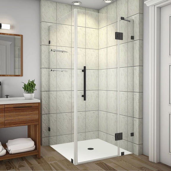 Aston SEN992-MB-3336-10 72" High X 33" Wide X 36" Deep Hinged Frameless Shower Enclosure -