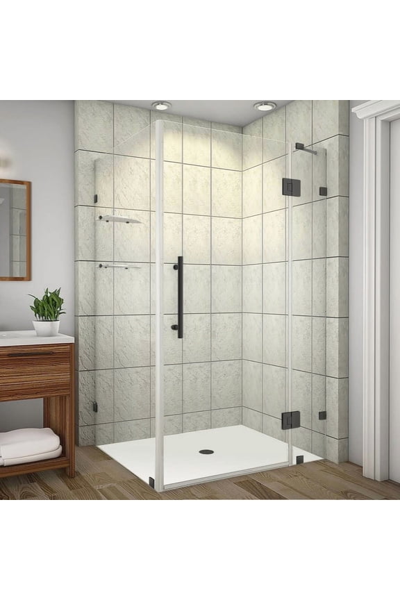 SEN992-MB-4232-10 72" High X 42" Wide X 32" Deep Hinged Frameless Shower Enclosure -