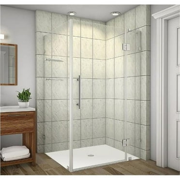 AstonGlobal SEN992-CH-4836-10 Avalux 48 x 36 x 72 in. Completely Frameless Shower Enclosure with Glass Shelves in Chrome