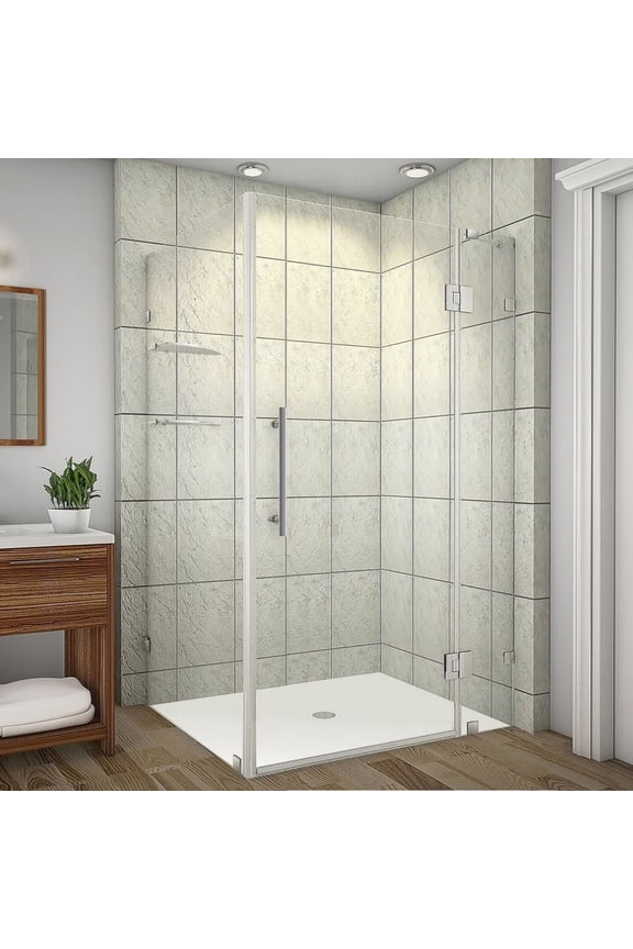 SEN992-SS-5332-10 72" High X 53" Wide X 32" Deep Hinged Frameless Shower Enclosure -
