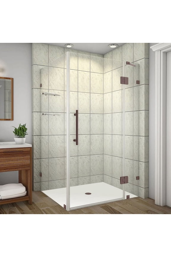 SEN992-NBR-5736-10 72" High X 57" Wide X 36" Deep Hinged Frameless Shower Enclosure