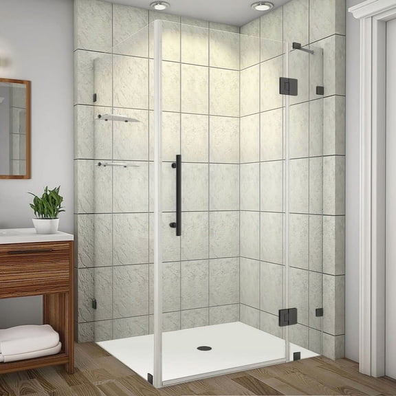 Aston SEN992-MB-5832-10 72" High X 58" Wide X 32" Deep Hinged Frameless Shower Enclosure -