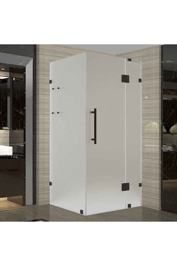 SEN992F-NBR-3238-10 72" High X 32" Wide X 38" Deep Hinged Frameless Shower Enclosure