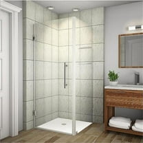 AstonGlobal SEN993-CH-38-10 Aquadica 38 x 38 x 72 in. Completely Frameless Square Shower Enclosure with Glass Shelves in Chrome