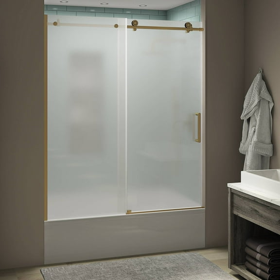 Aston Tdr984fruw.Uc-6070 Coraline Xl 70" High X 60" Wide Sliding Frameless Tub Door - Gold