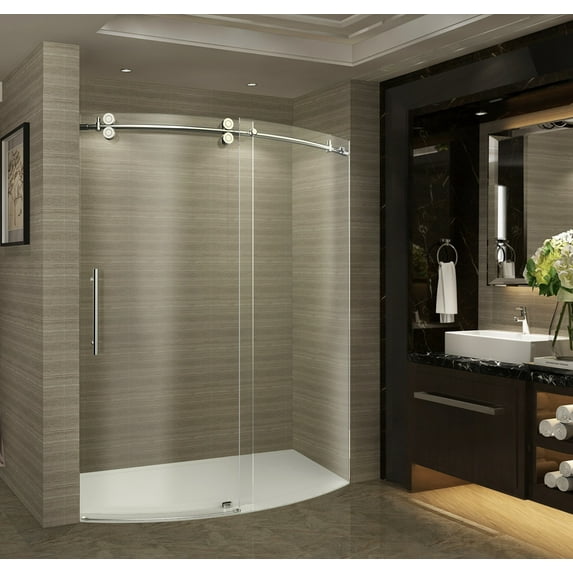 Aston Sdr981-60-10-L Zenarch 56-60" Wide X 75" High Frameless Sliding Shower Door - Chrome