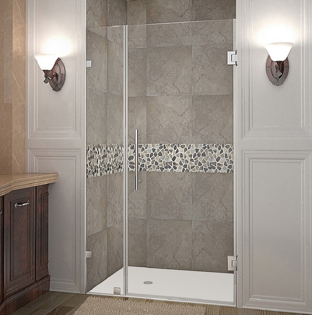 Nautis 33" x 72" Frameless Clear Glass Hinged Shower Door