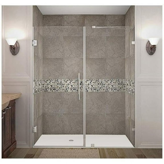 AstonGlobal SDR985-CH-65-10 Nautis 65 x 72 in. Completely Frameless Hinged Shower Door in Chrome