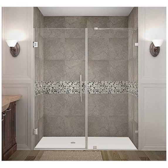 AstonGlobal SDR985-CH-67-10 Nautis 67 x 72 in. Completely Frameless Hinged Shower Door in Chrome