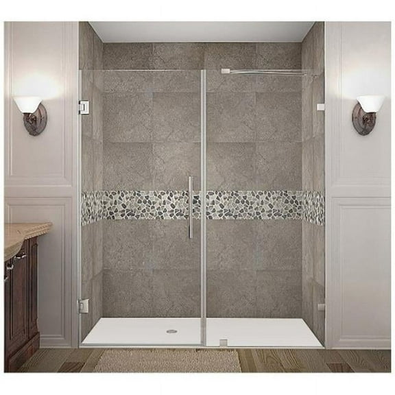 AstonGlobal SDR985-CH-70-10 Nautis 70 x 72 in. Completely Frameless Hinged Shower Door in Chrome