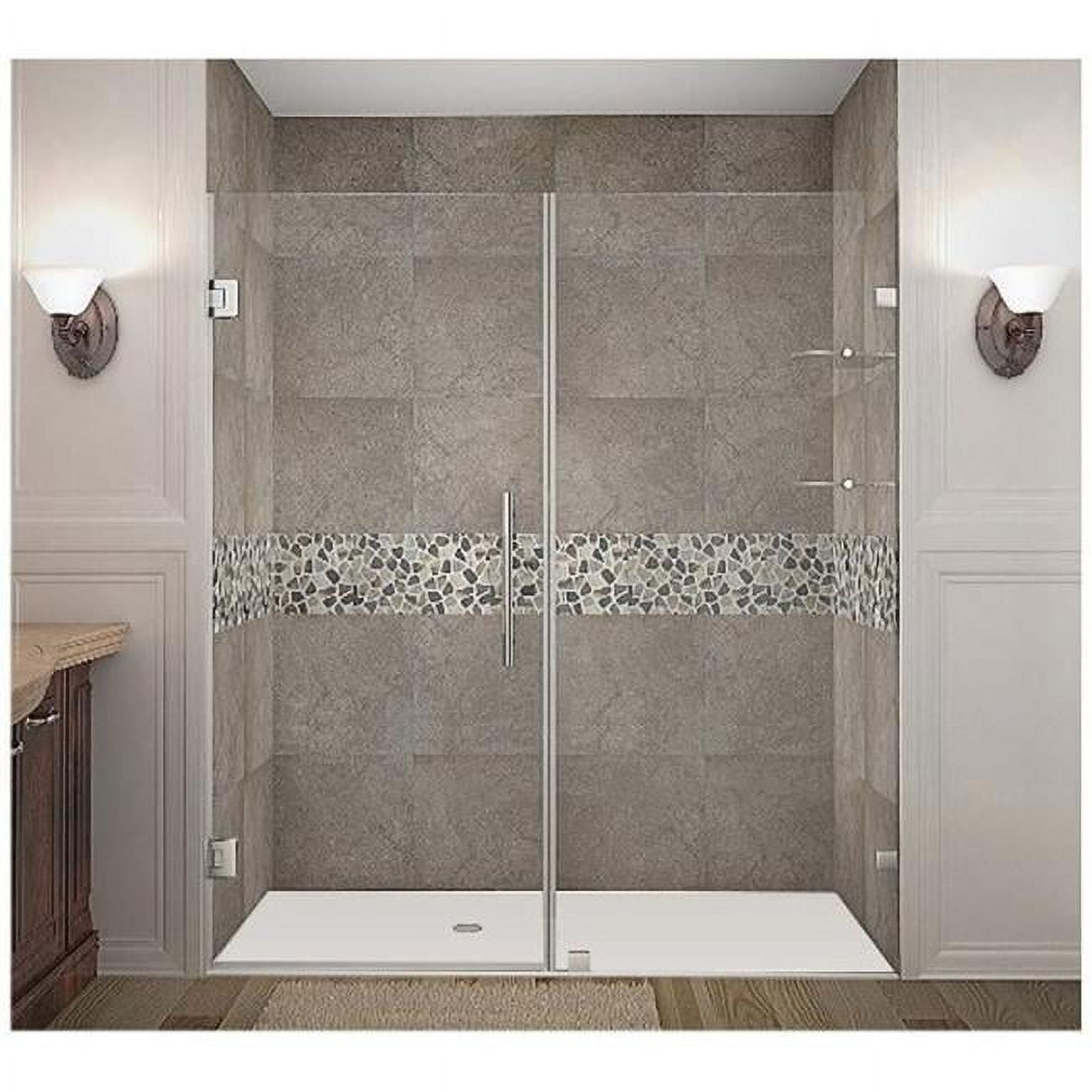 Nautis GS 72" Clear Tempered Glass Frameless Hinged Shower Door